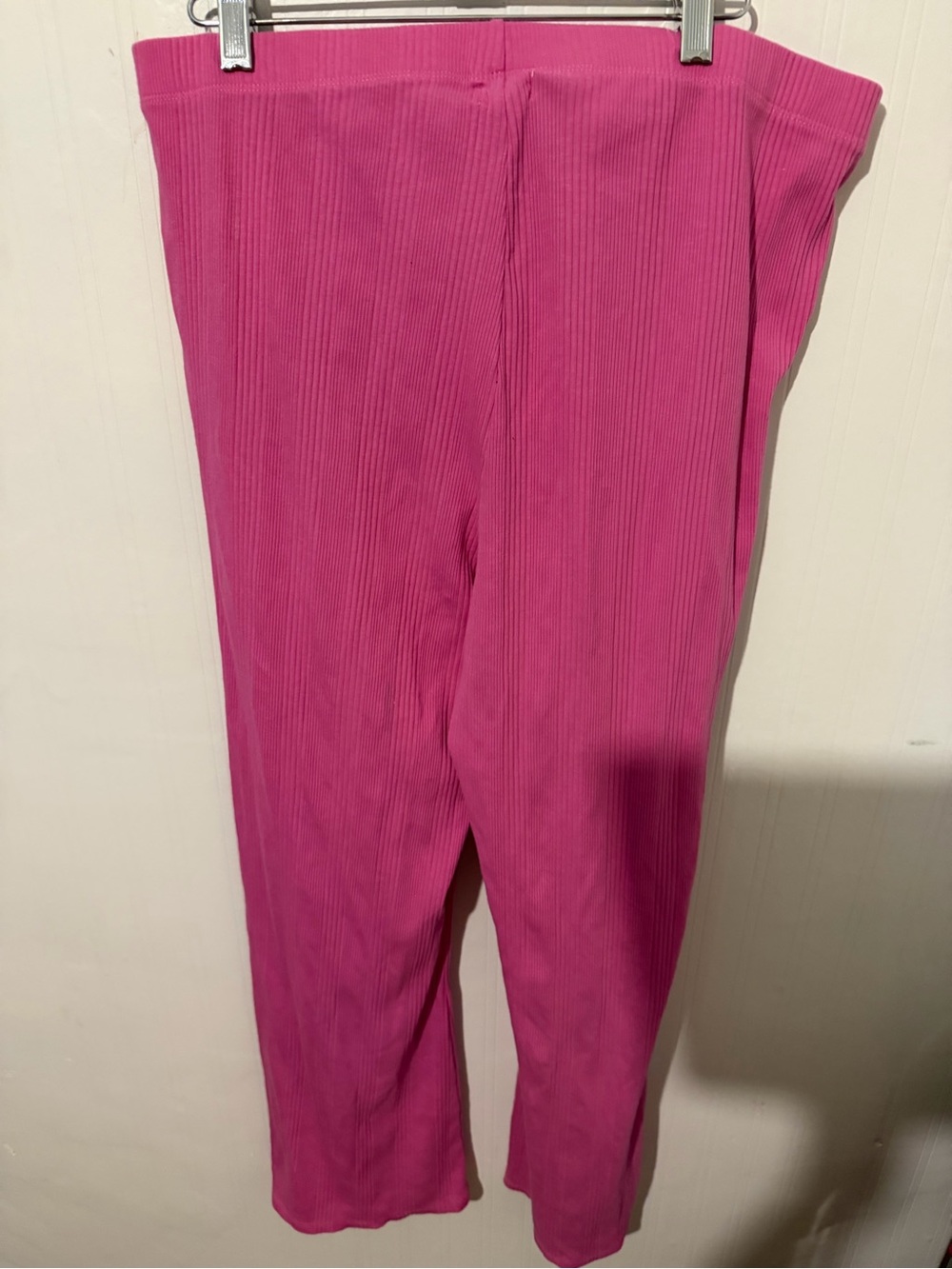 Aerie Wide-Leg Ribbed Pink Pants XL Tall - Picture 5 of 5